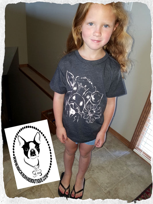 Cow with Flower Custom Shirt for kids, Short Sleeve