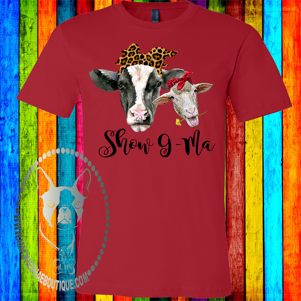 Show Mom (Aunt, Grandma, Anything!) Cow and Sheep Custom Shirt, Soft Short Sleeve