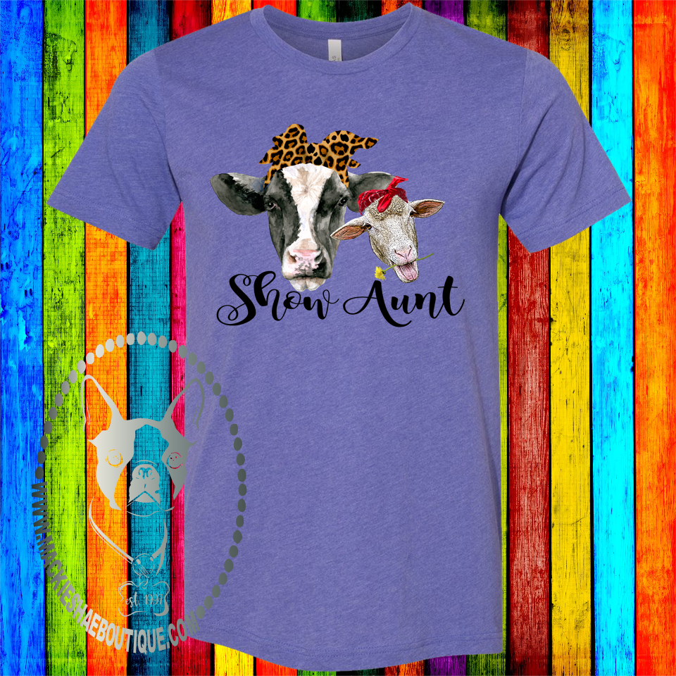 Show Mom (Aunt, Grandma, Anything!) Cow and Sheep Custom Shirt, Soft Short Sleeve