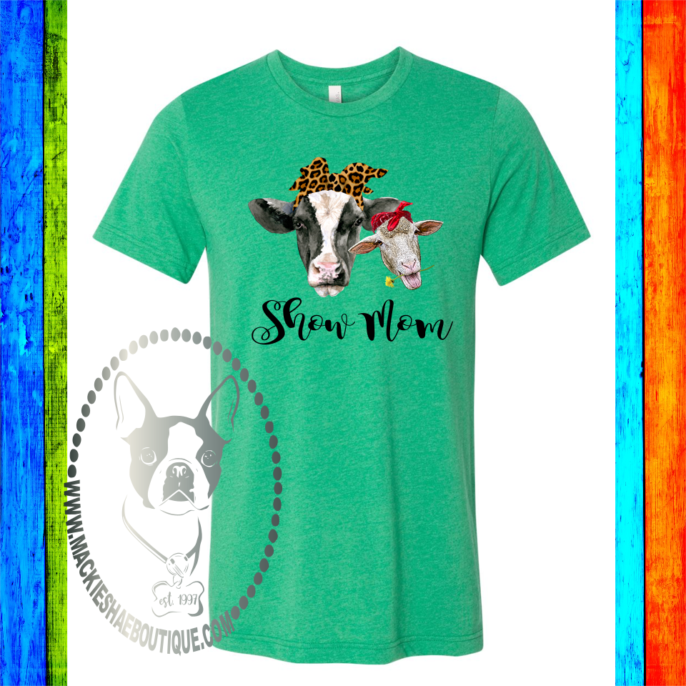 Show Mom (Aunt, Grandma, Anything!) Cow and Sheep Custom Shirt, Soft Short Sleeve