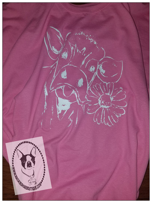 Cow with Flower Custom Shirt, Short-Sleeve