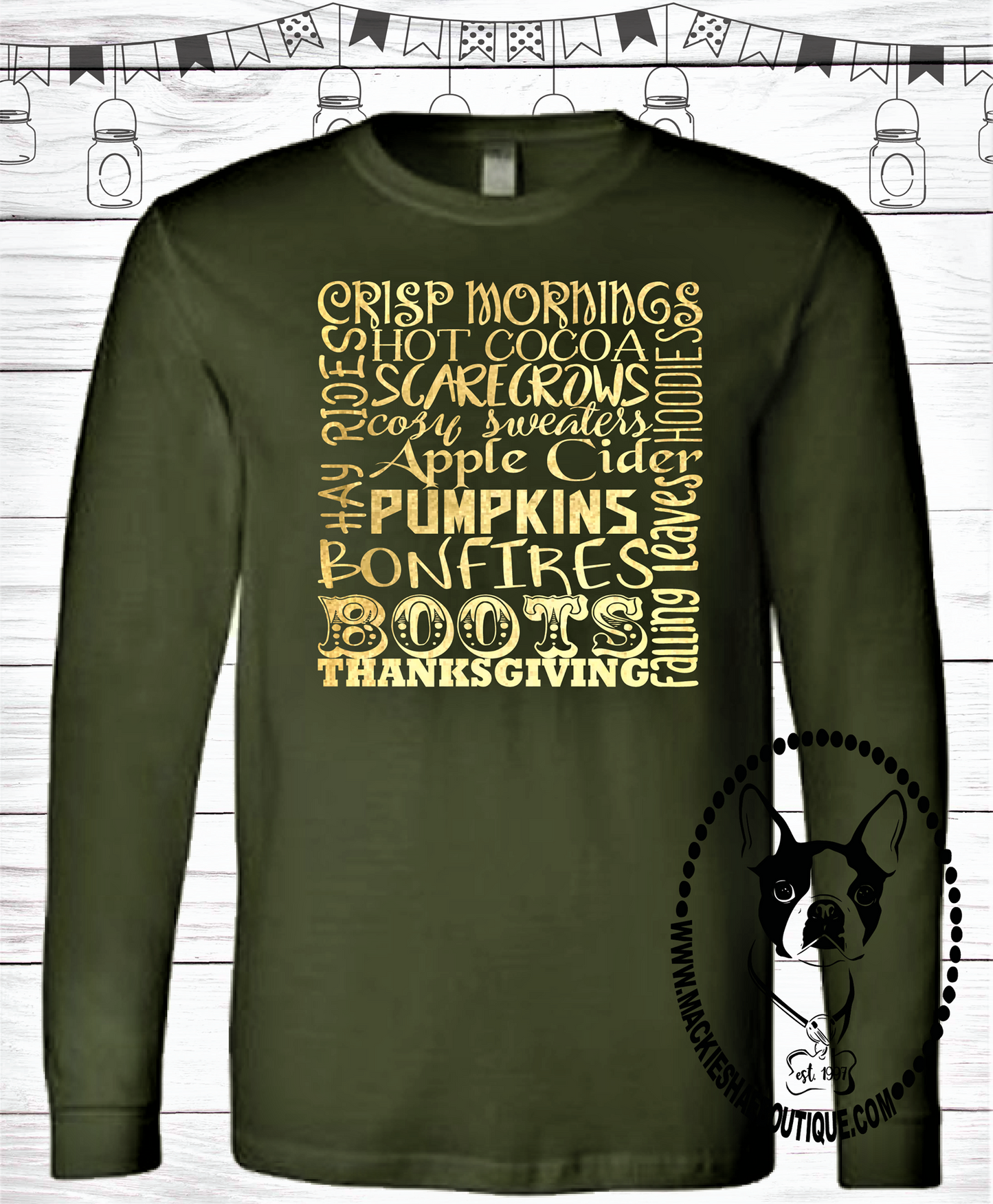 Crisp Mornings...  Fall Custom Shirt, Long Sleeve