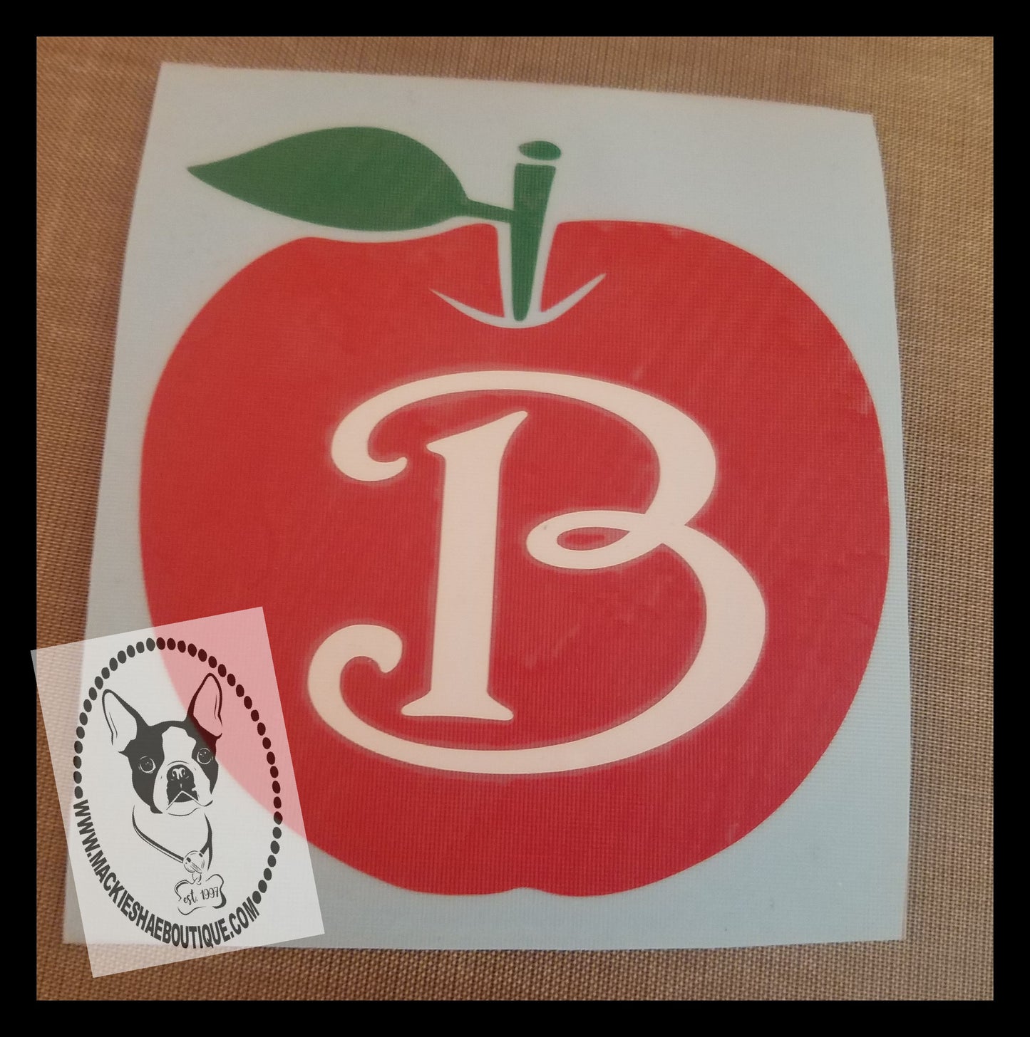 Apple with Initial Custom Decal