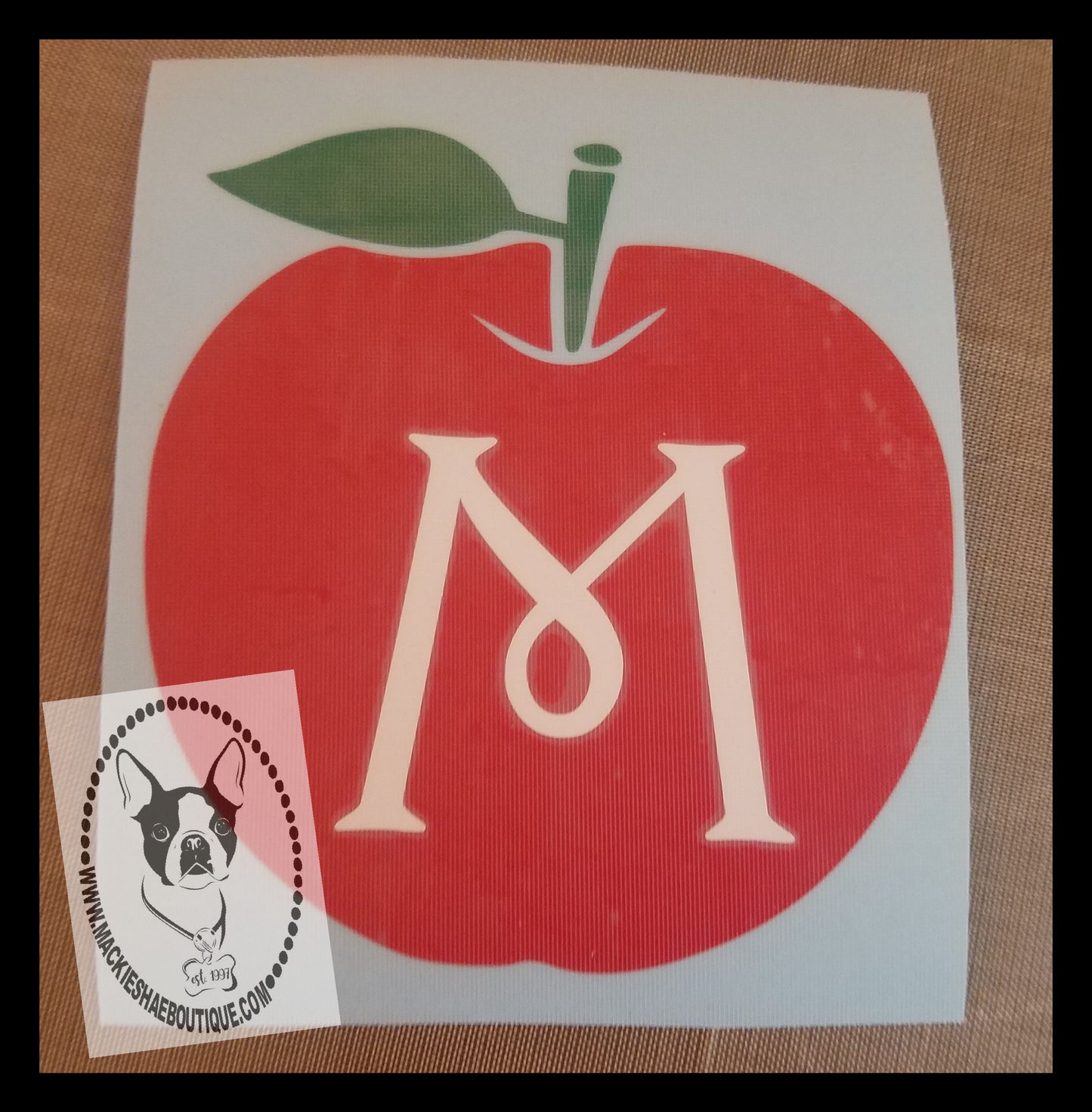 Apple with Initial Custom Decal