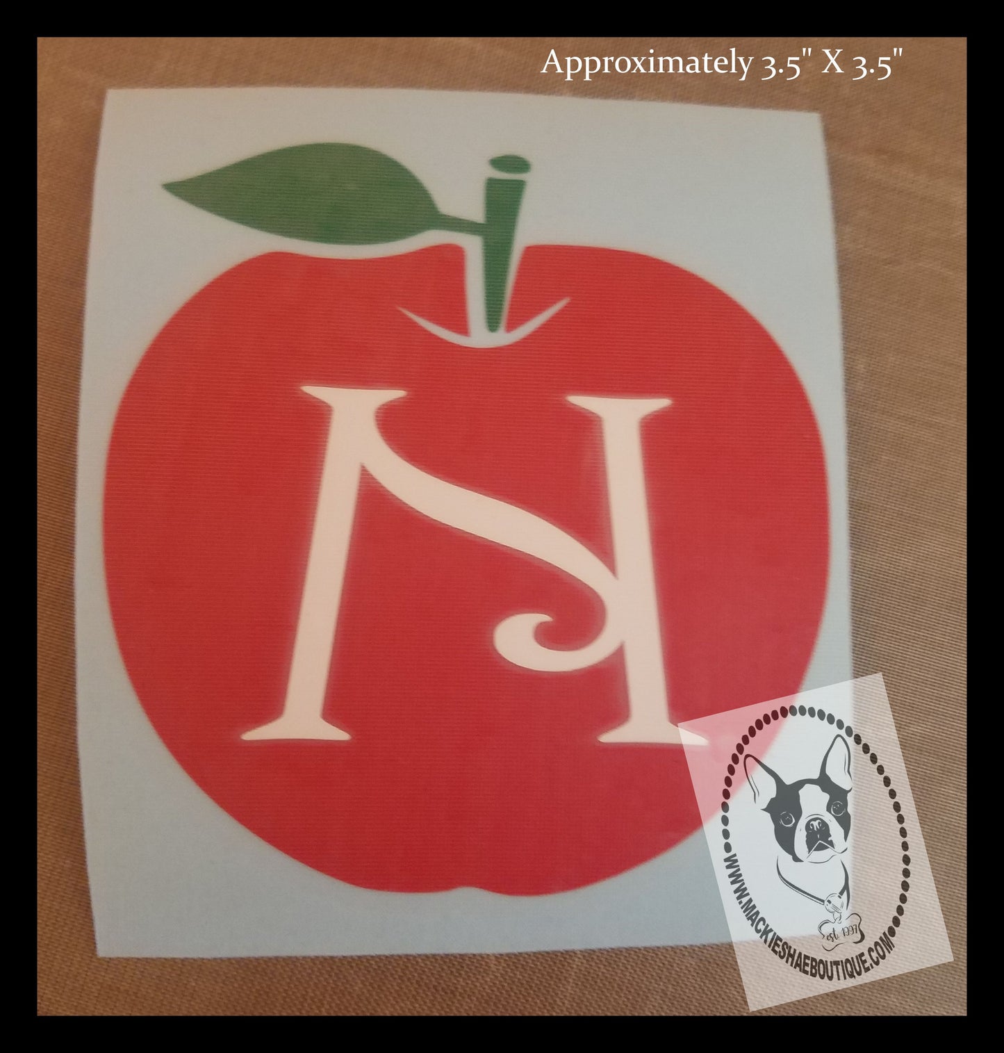 Apple with Initial Custom Decal