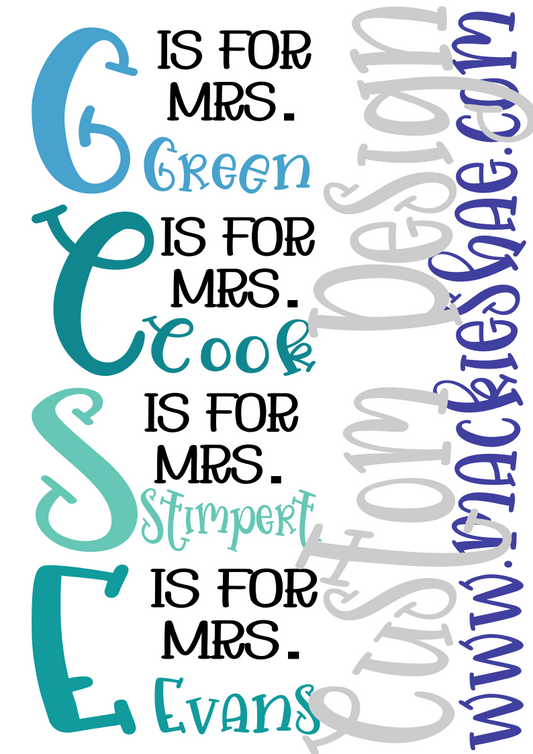 {{Letter}} Is For {{Customizable}} Custom Decal