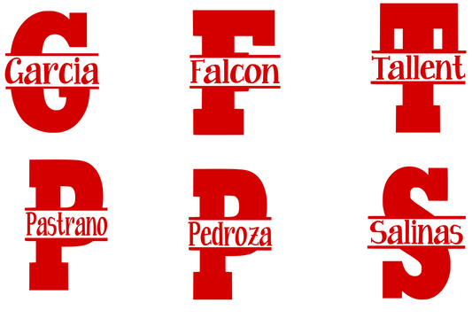 Letter with Name Custom Decal