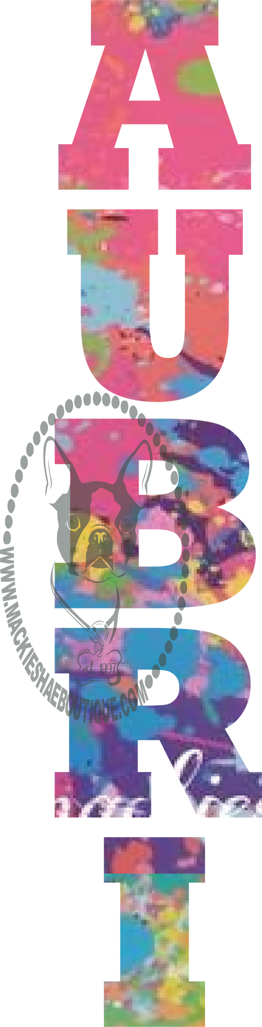 {Any Name} Fun Bright Paint Splatter Block Letter Custom Decal