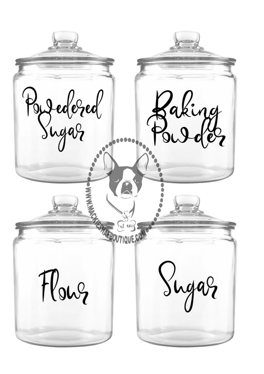 Pantry Custom Decals, Set of 4