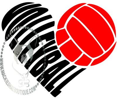 Volleyball Heart Custom Decal