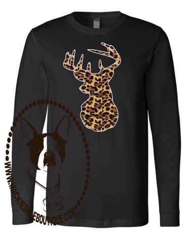 Leopard Deer Silhouette Custom Shirt, Long-Sleeve