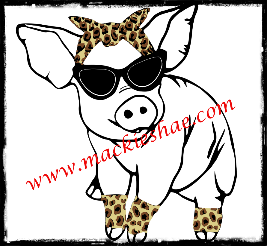 Lady Pig with Sunglasses Custom Shirt for Adults, Short-Sleeve