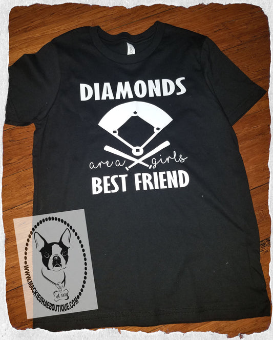 Diamonds are a Girl's Best Friend Custom Shirt for Kids, Short-Sleeve