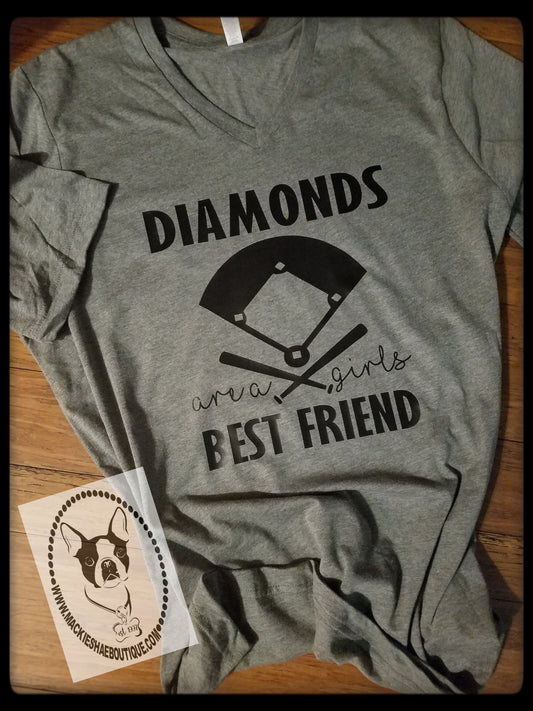 Diamonds are a Girl's Best Friend Custom Shirt, Short-Sleeve