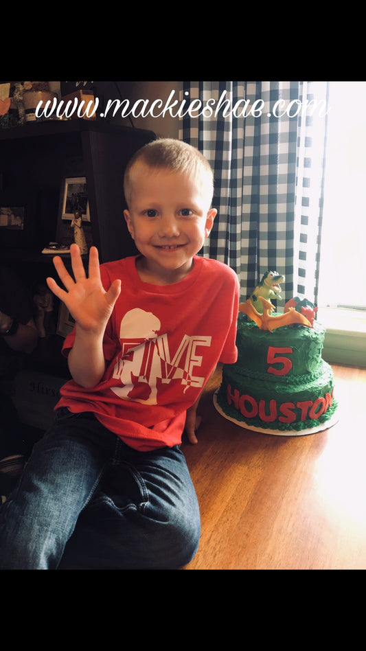 Dinosaur Birthday Custom Shirt for Kids, Short Sleeve