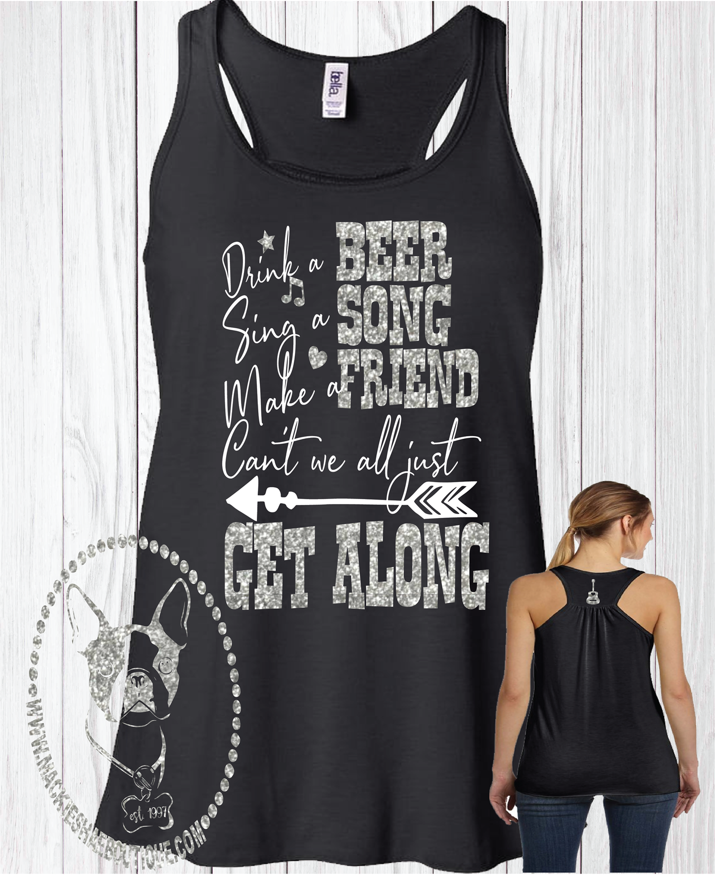 Drink A Beer, Sing A Song, Make A Friend, Can't We All Just Get Along Custom Shirt, Racerback Tank