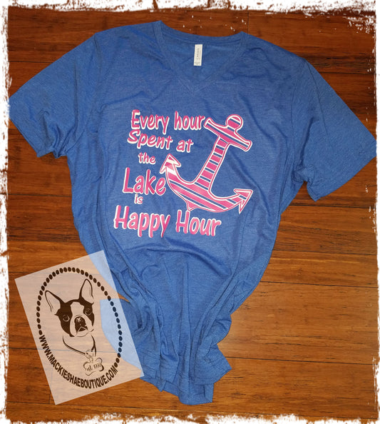 Every Hour Spent at the Lake is Happy Hour Anchor Custom Shirt, Short-Sleeve