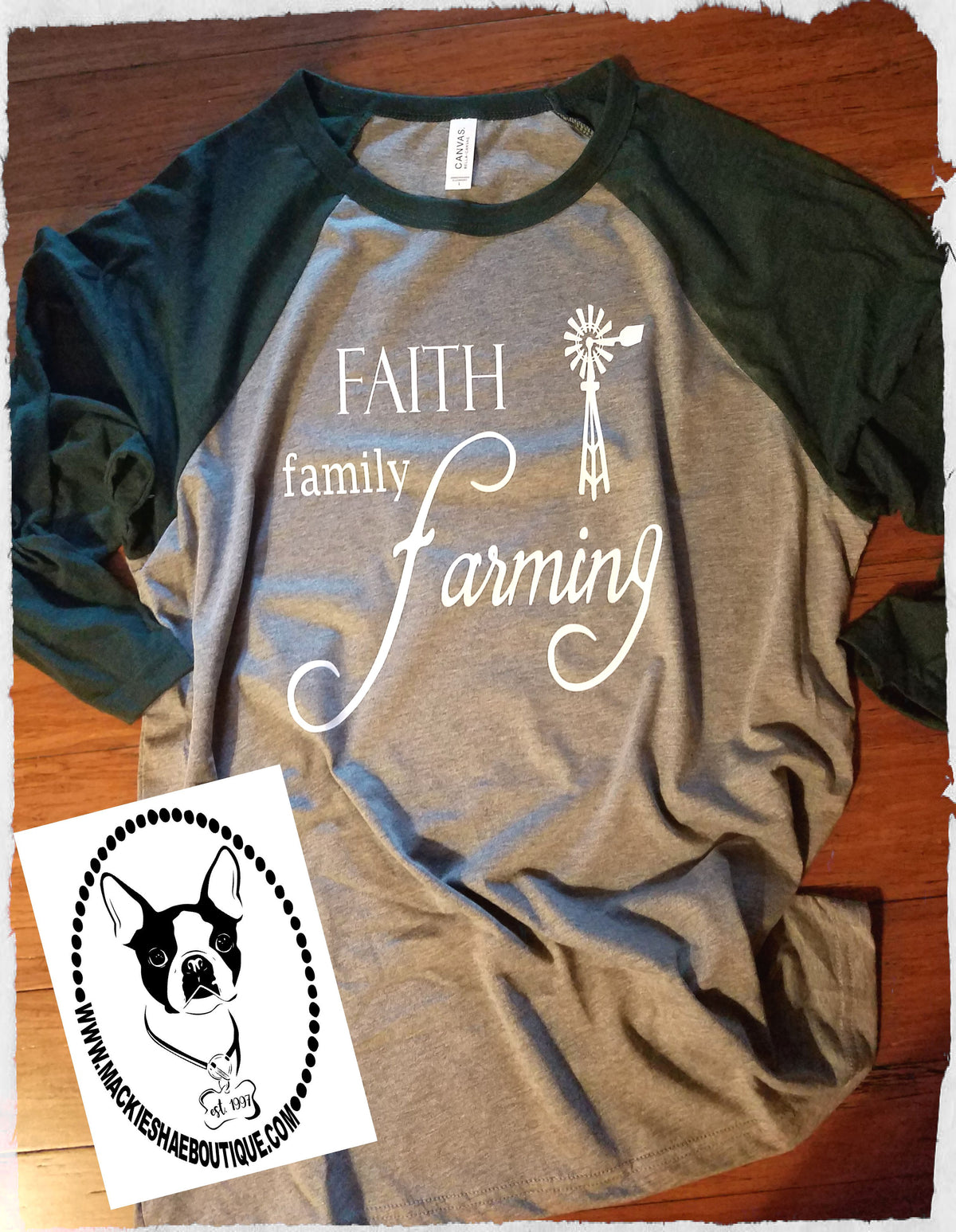Faith Family Farming Custom Shirt, 3/4 Sleeve