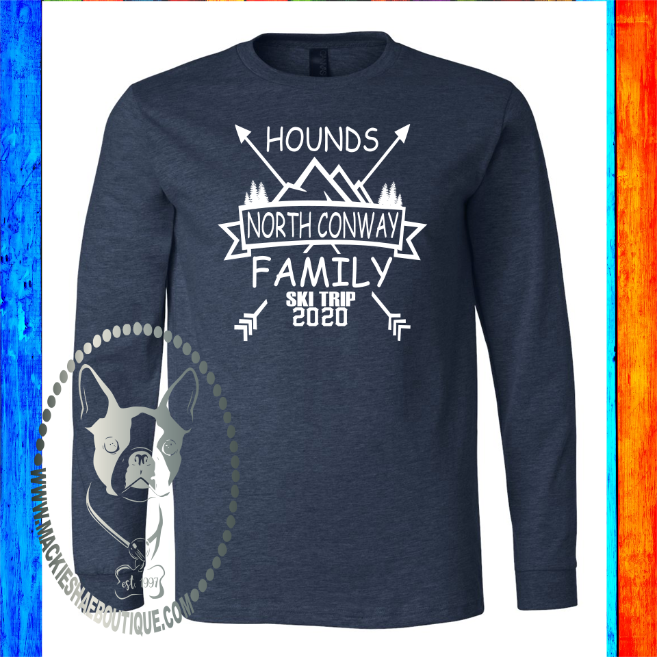 Family Ski Trip Arrows Custom Shirt, Long Sleeve (Personalize)