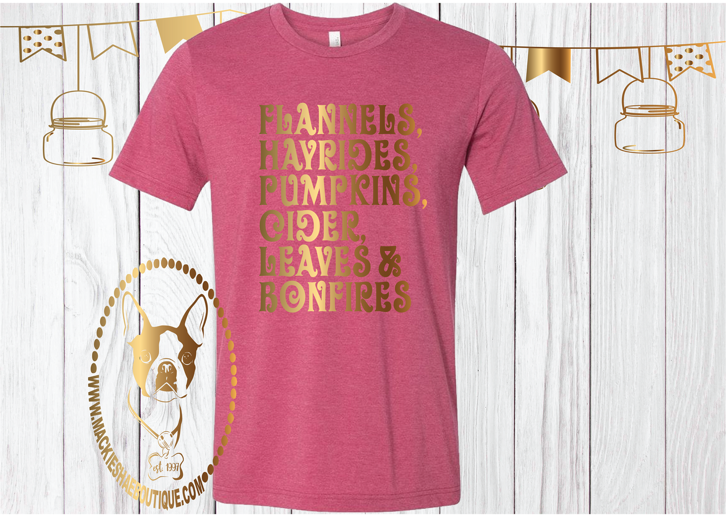 Flannels, Hayrides, Pumpkins, Cider, Leaves, & Bonfires Custom Shirt, Short Sleeve