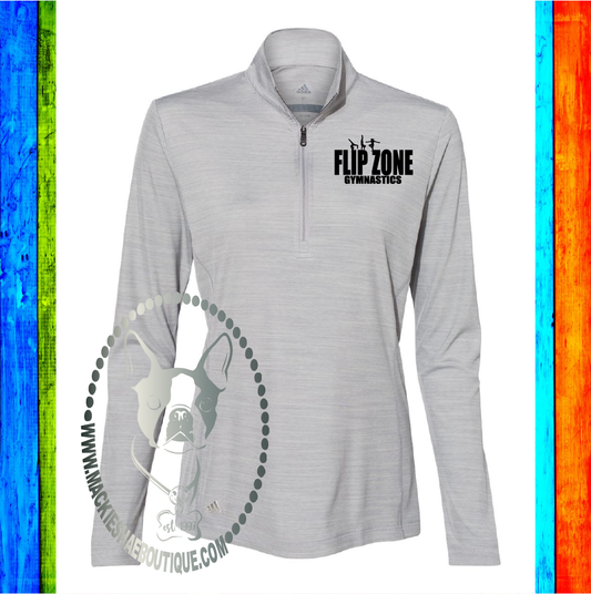 Flip Zone Gymnastics Custom Shirt, Adidas Women's Lightweight Quarter-Zip Pullover