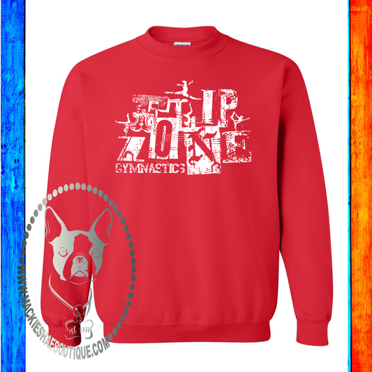 Flip Zone Gymnastics Vintage Team Design Custom Shirt for Kids & Adults, Crewneck Sweatshirt