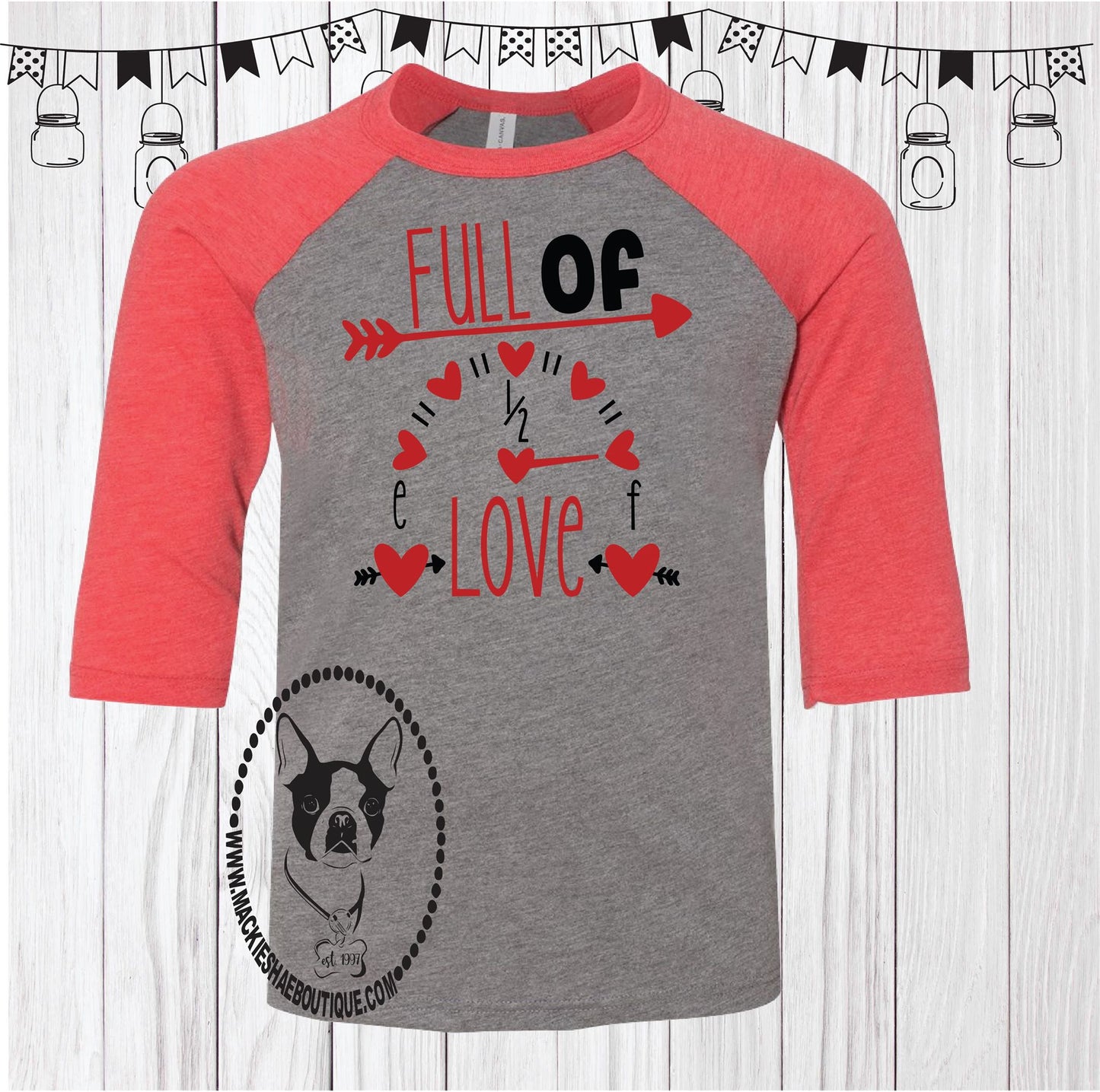 Full of Love Custom Shirt for Kids, 3/4 Sleeve