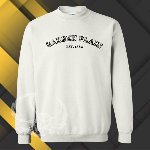 Garden Plain Est. 1884 White Crewneck Sweatshirt for Adults