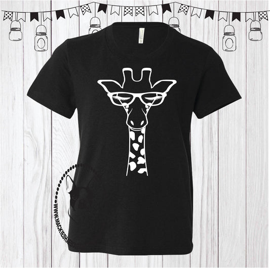 Giraffe with Glasses Custom Shirt for Kids, Short Sleeve