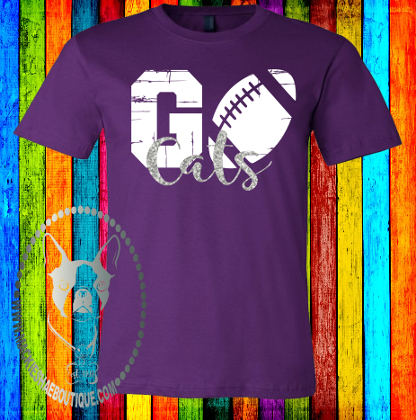 Go Cats (Football, Get Any Sport or Team) Custom Shirt, Short Sleeve
