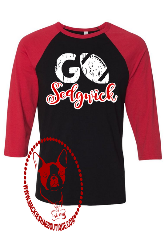 GO Football (get any sport and any team) Sedgwick Custom Shirt, 3/4 Sleeve