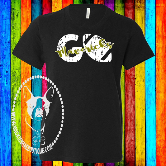 Go Mavericks Football (Get Any Team or Sport) Custom Shirt for Kids, Short Sleeve