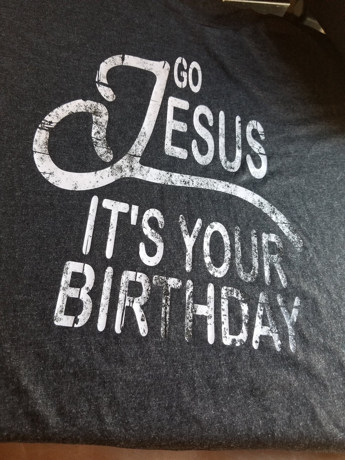 Go Jesus It's Your Birthday Grunge Custom Shirt, Soft Short Sleeve