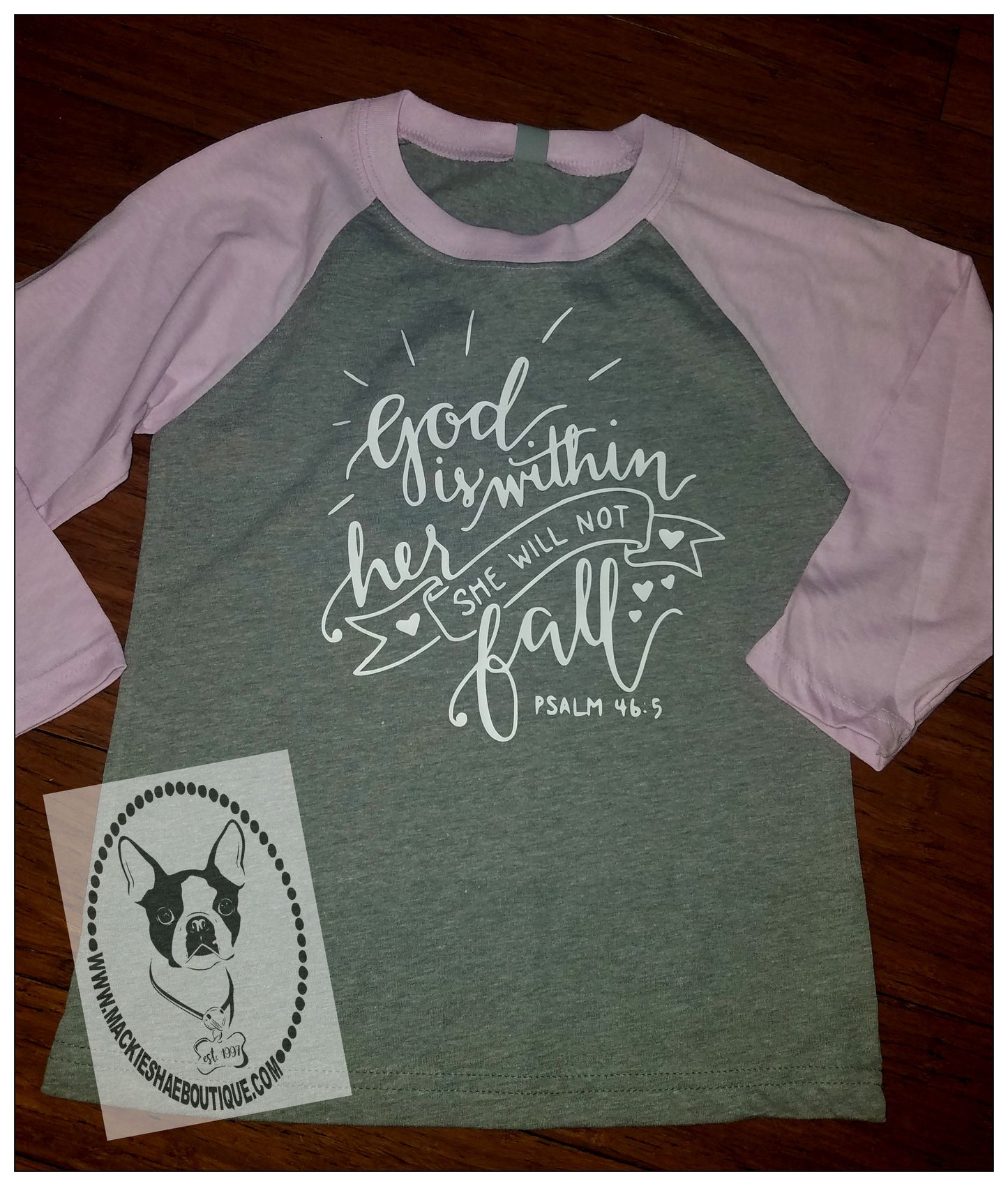 God is Within Her She Will Not Fall Custom Shirt for Kids, 3/4 Sleeve