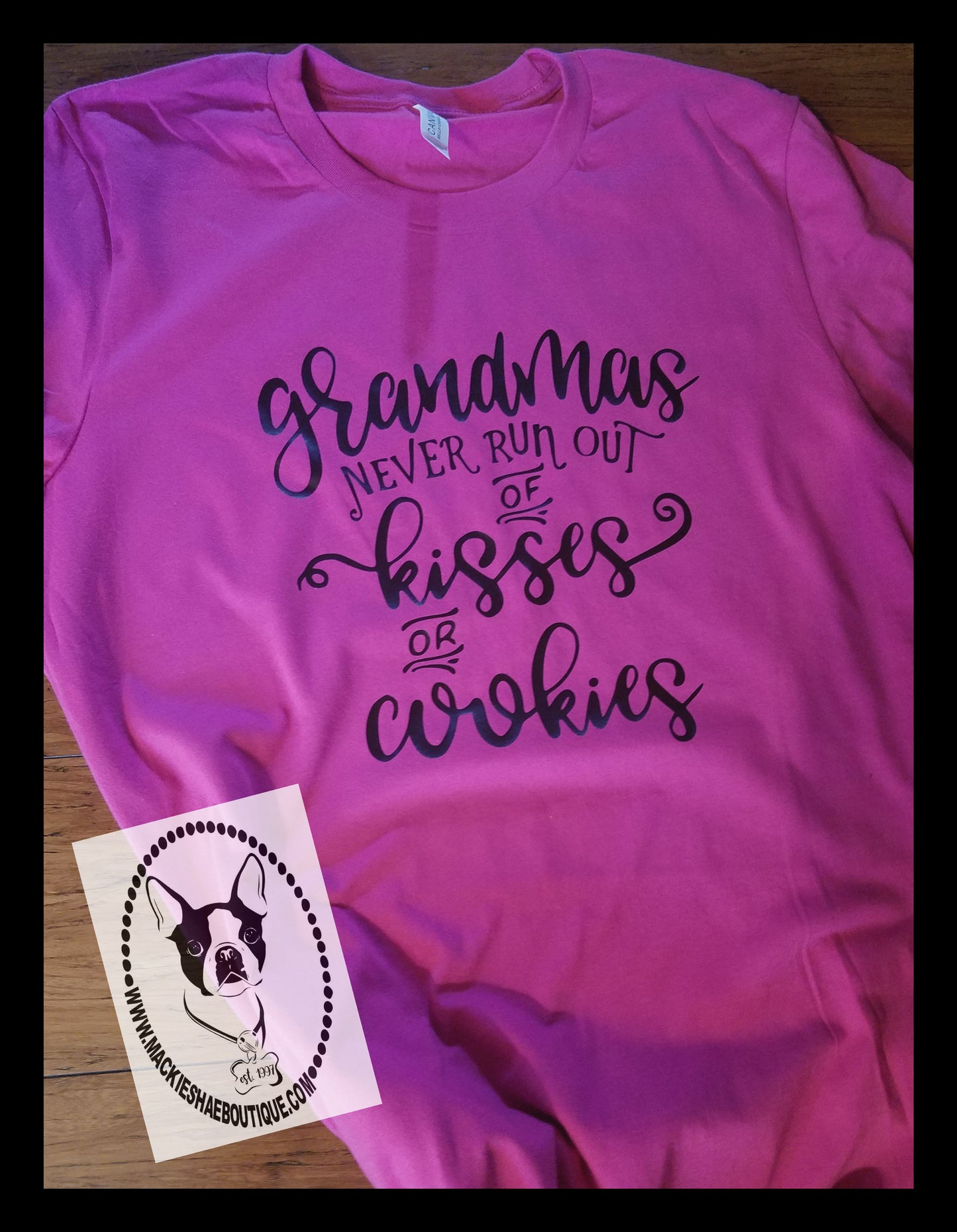 Grandmas Never Run Out of Kisses or Cookies Custom Shirt, Short-Sleeve