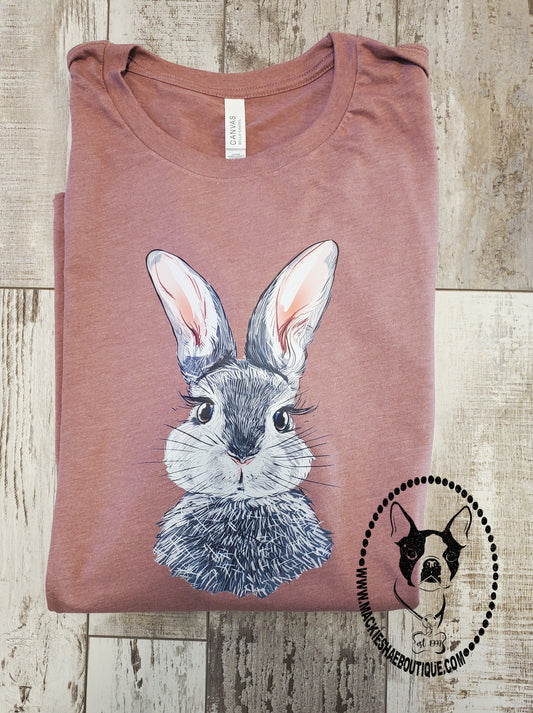 Grey Bunny Custom Shirt, Soft Tee for Adults