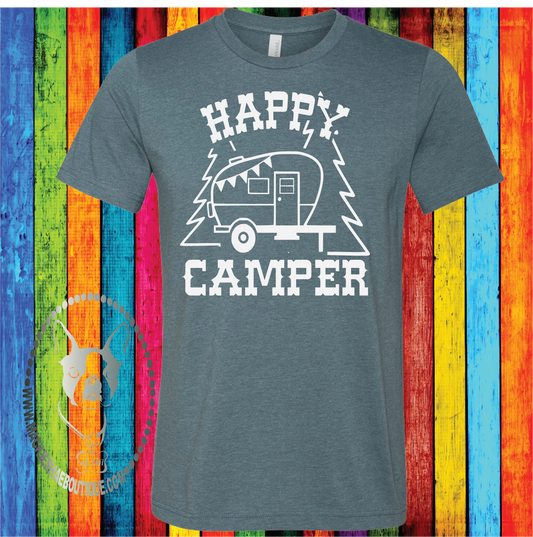 Happy Camper Custom Shirt, Soft Short Sleeve