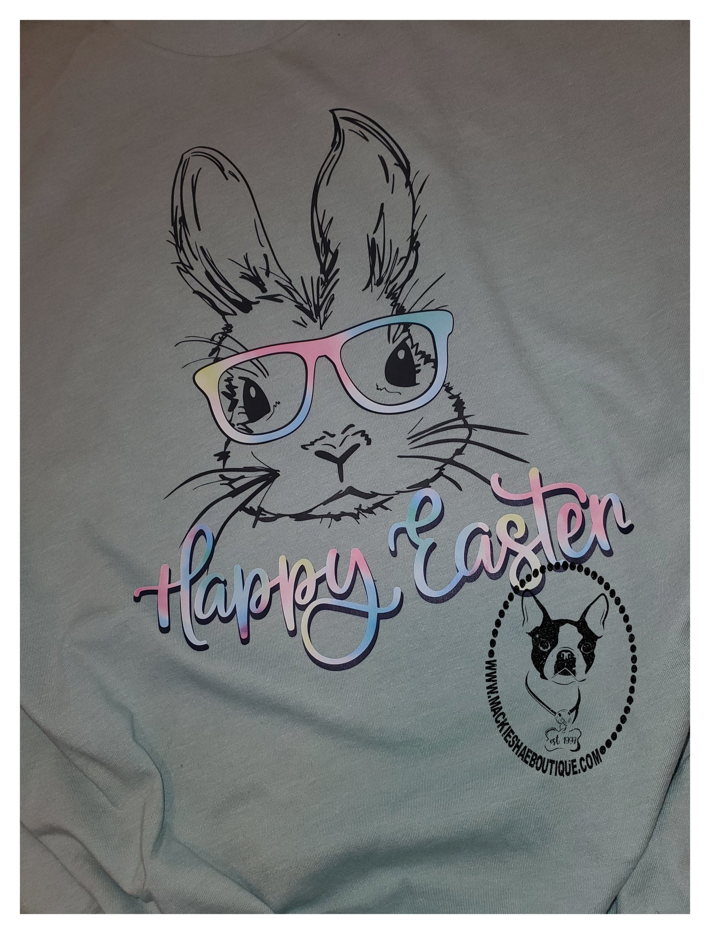 Happy Easter Bunny in Glasses Custom Shirt, Soft Tee for Adults