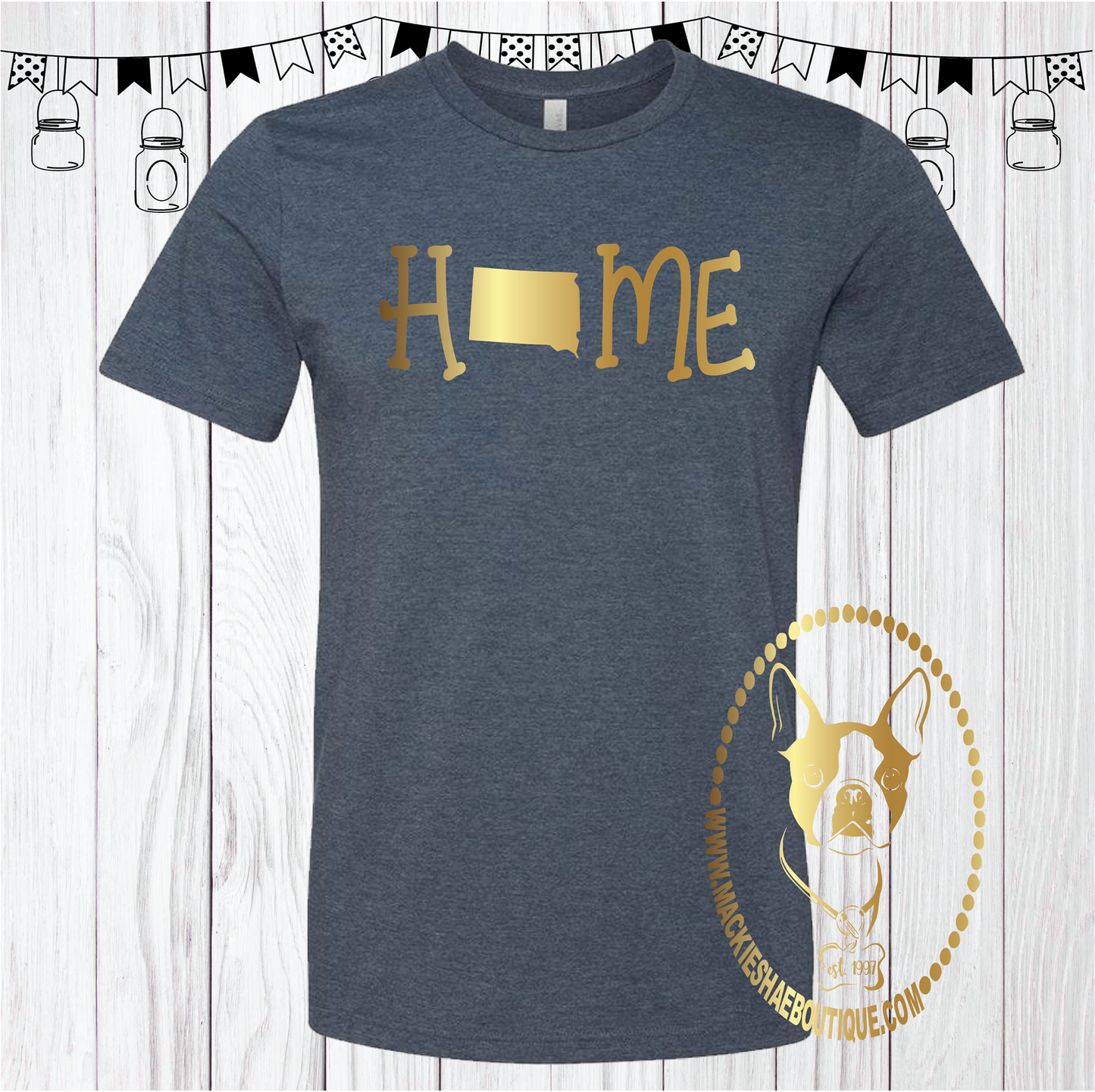 Home, State of South Dakota (pick any state) Custom Shirt, Short-Sleeve