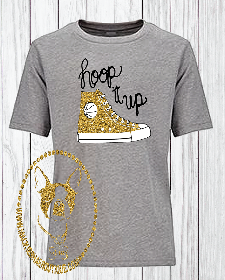 Hoop it Up Basketball Custom Shirt for Kids, Short-Sleeve