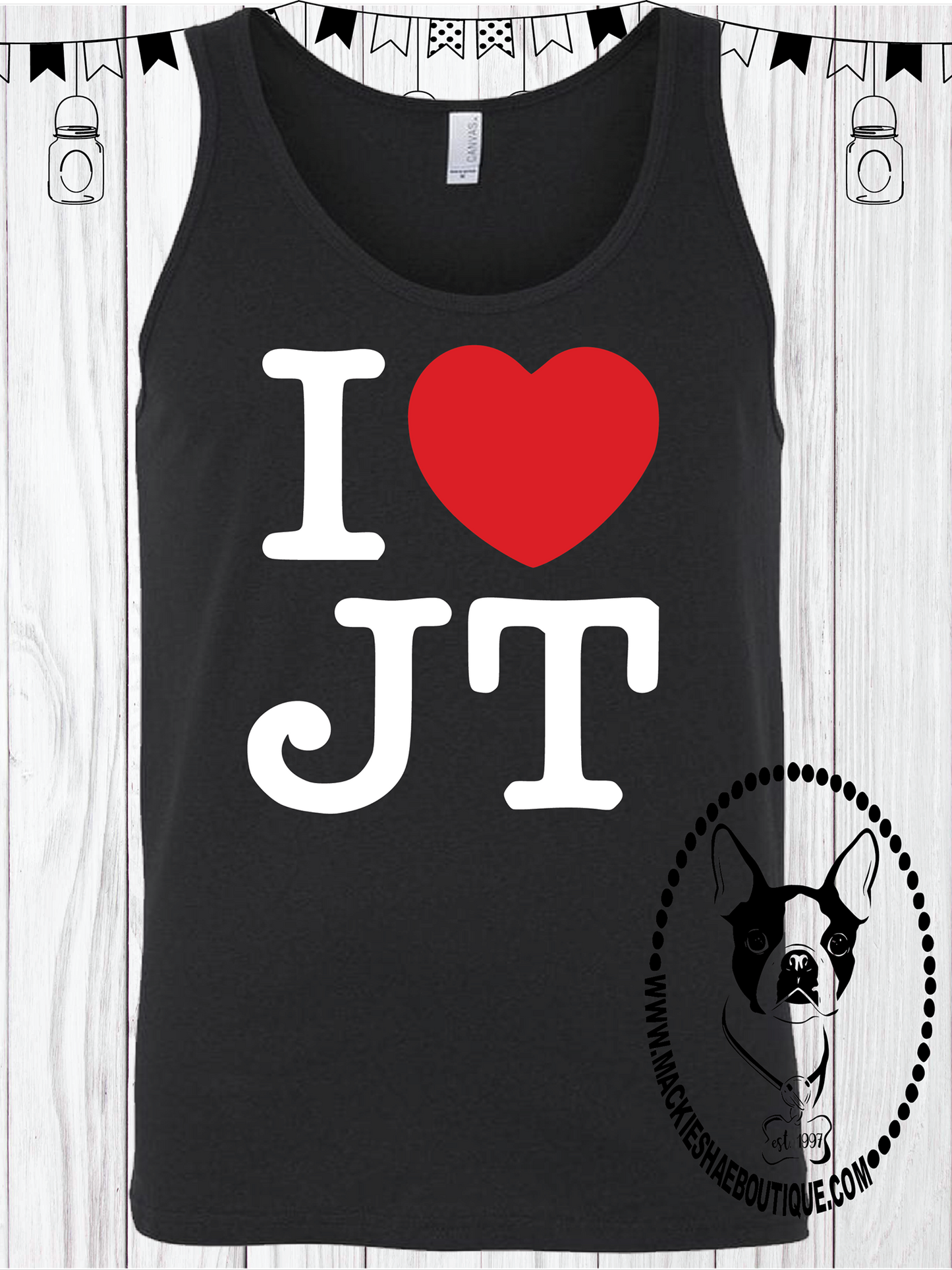 I Love JT Custom Shirt, Loose Fit Tank