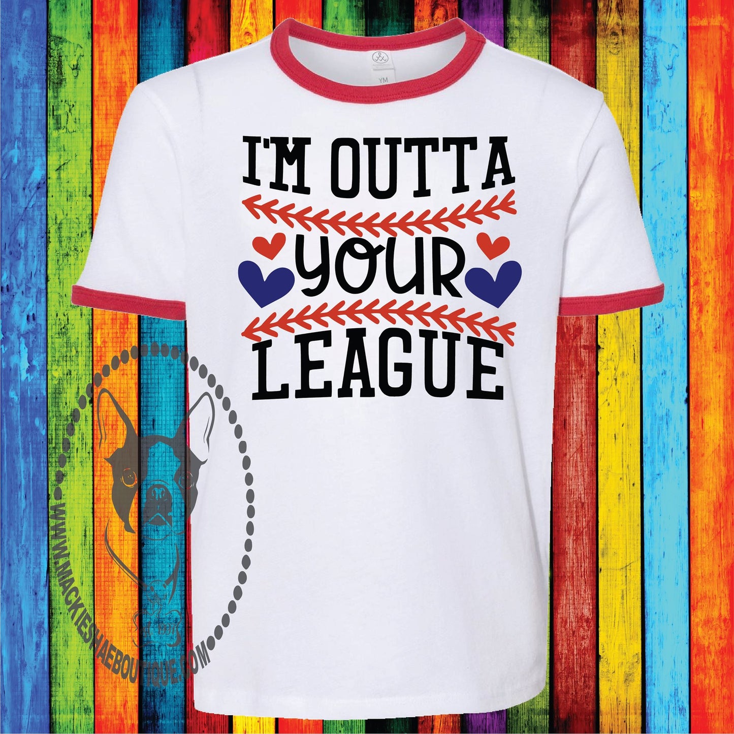I'm Outta Your League Custom Shirt for Kids, Jersey Ringer Tee