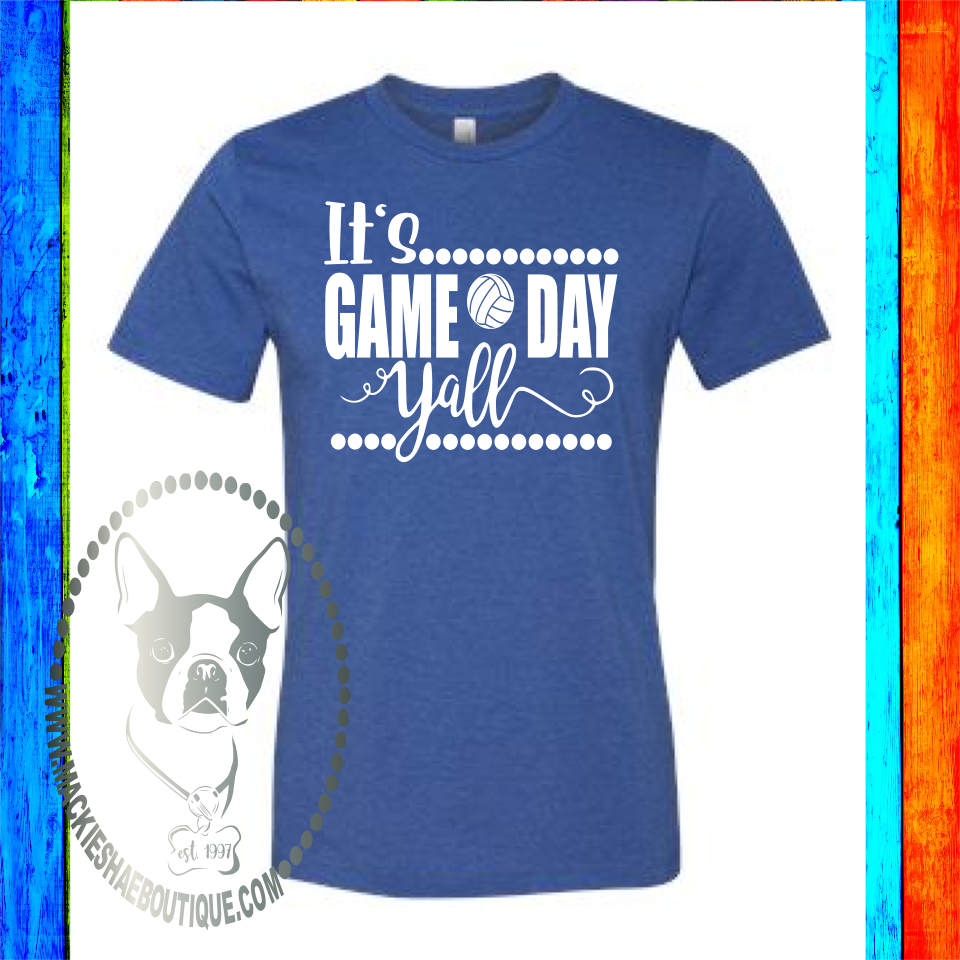 It's Game Day Yall Volleyball (Get Any Sport) Custom Shirt, Soft Short Sleeve Tee
