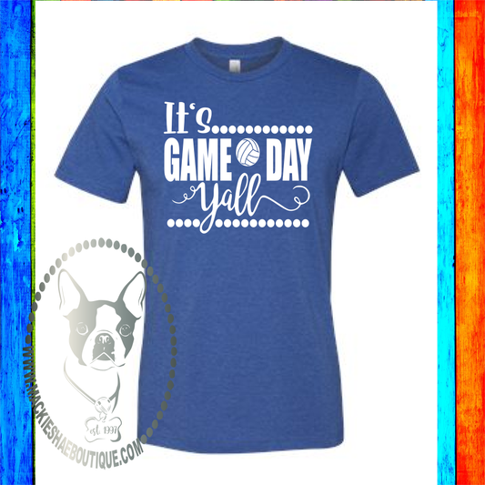 It's Game Day Yall Volleyball (Get Any Sport) Custom Shirt, Soft Short Sleeve Tee