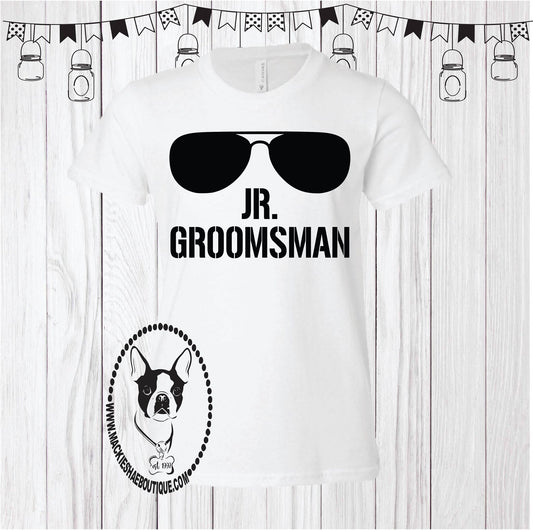 Jr. Groomsman (or can be changed) Custom Shirt for Kids, Short Sleeve