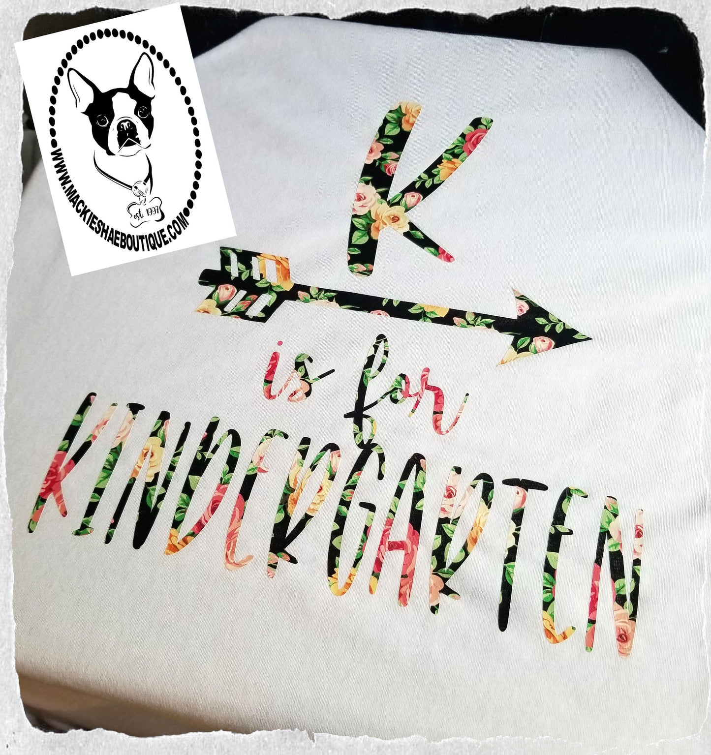 K is for Kindergarten Custom Shirt (Get any Grade), 3/4 Sleeve