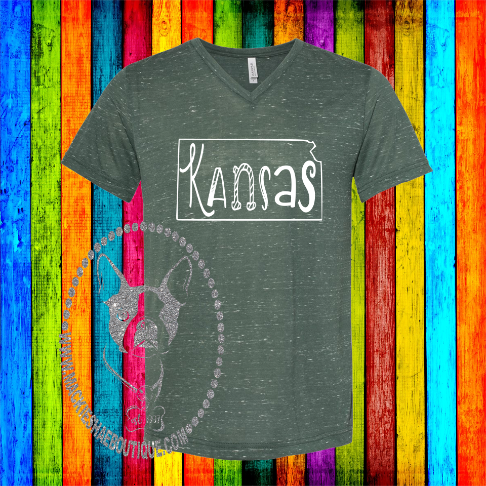 The State of Kansas (Get any State) Fun Custom Shirt, Soft Short Sleeve