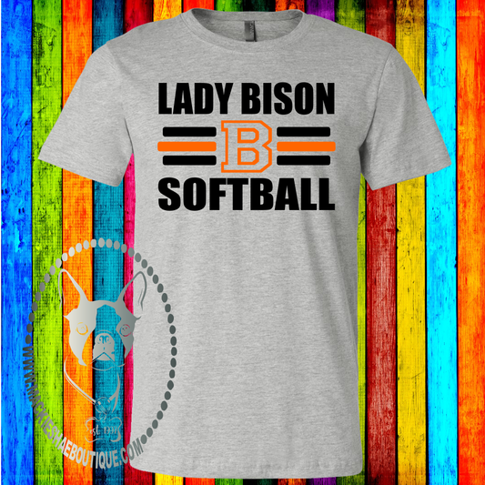 Lady Bison Softball Custom Shirt, Soft Short Sleeve