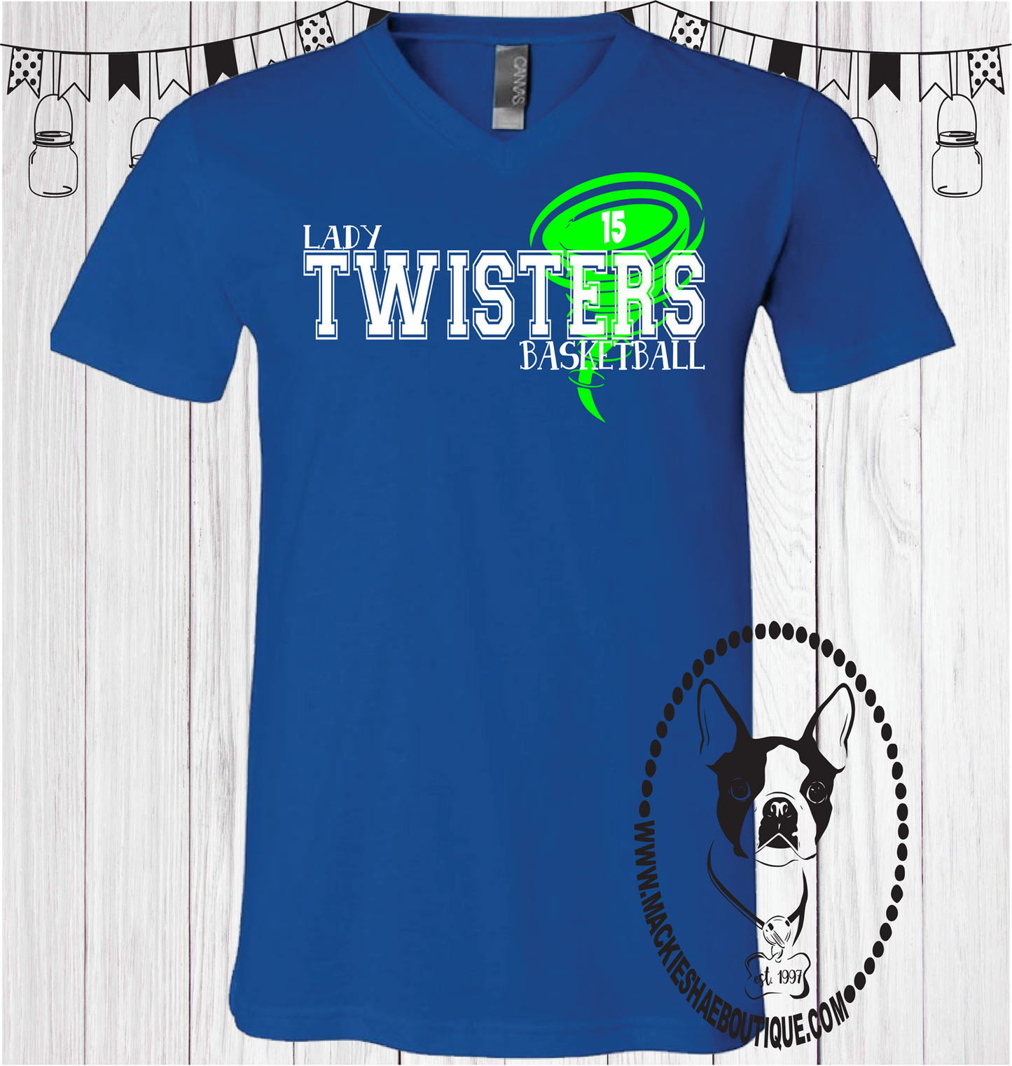 Lady Twisters Basketball Custom Shirt, Short Sleeve (3 Design Options)