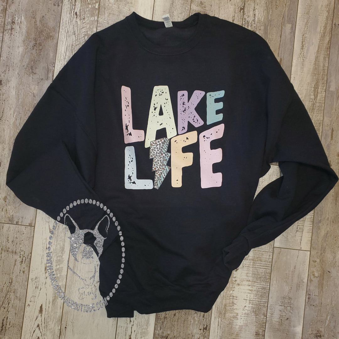 Lake Life Leopard Lightning Custom Shirt for Kids and Adults, Soft Crewneck Sweatshirt